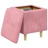 vidaXL Aufbewahrungsottomane mit Kissen Rosa 40 x 40 x 45 cm Samt