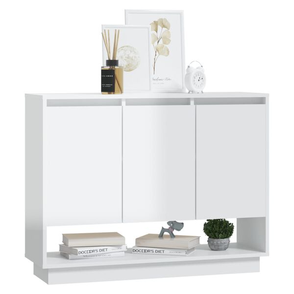 vidaXL Sideboard Hochglanz-Wei&szlig; 97x31x75 cm Holzwerkstoff