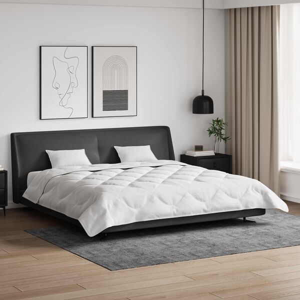 vidaXL Bettdecke mit Kissen 3 pcs Weiß Mikrofaser