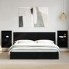 vidaXL Wand-Nachttische mit LED-Leuchten 2 Stk. Schwarz