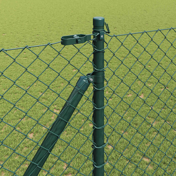 vidaXL Zaunpfosten Gr&uuml;n 10 x 1,5 m (40 x 40 mm Maschen) Stahl und PVC
