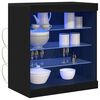 vidaXL LED-Sideboard Schwarz Eichen-Optik 60,5 x 37 x 67 cm