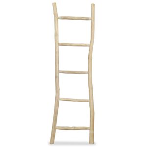 vidaXL Handtuchhalter Leiter mit 5 Sprossen Teak 45 x 150 cm