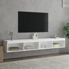 vidaXL TV-Schr&auml;nke mit LED-Leuchten 2 Stk. Wei&szlig; 100x30x30 cm