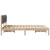 vidaXL Bettgestell mit gepolstertem Kopfteil Dunkelgrau 140 x 190 cm