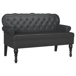 vidaXL Chesterfield Bank Schwarz 119,5 x 64,5 x 75 cm Kunstleder