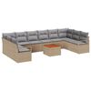 vidaXL Gartensofa-set 11 stk. Beige Poly-Rattan