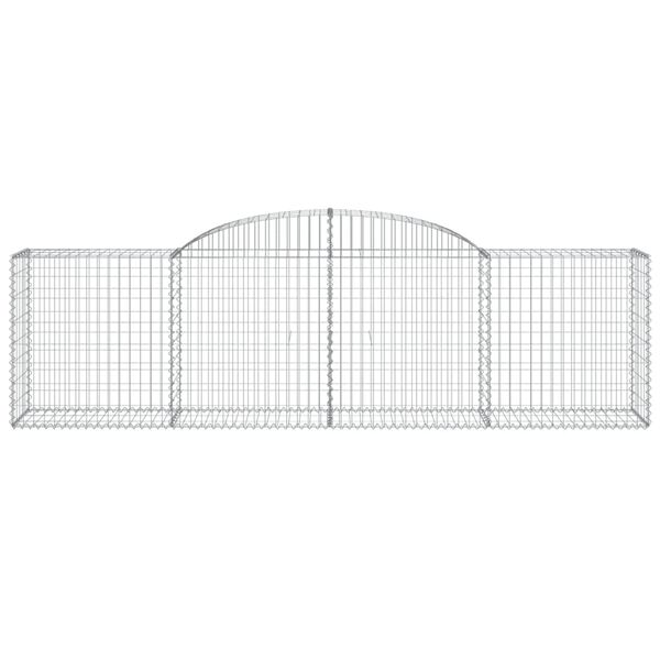 vidaXL Gabionen mit Hochbogen 2 Stk. 300x50x80/100 cm Verzinktes Eisen