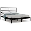 vidaXL Massivholzbett Schwarz 120x190 cm