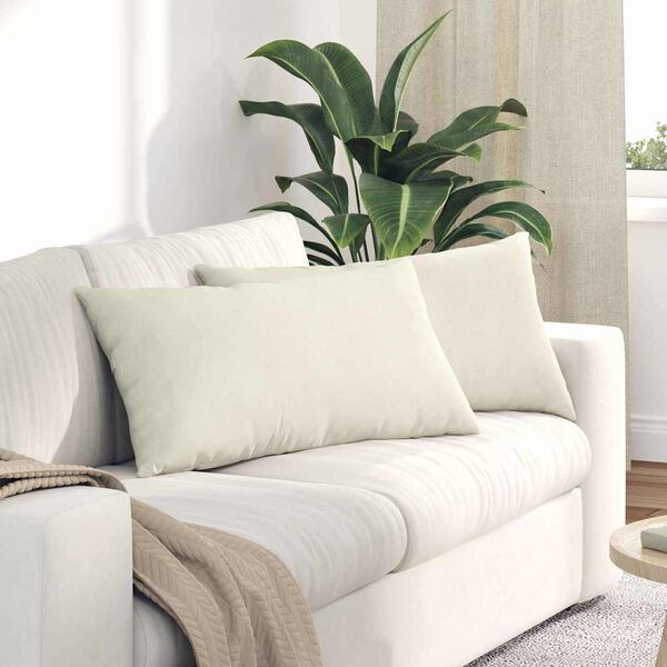 vidaXL Sofakissen 2 St&uuml;ck Creme 80 x 40 cm Cordstoff