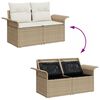 vidaXL Gartensofa-set mit Kissen 5 pcs Beige und Creme Poly-Rattan