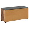 vidaXL Flurbank mit Kissen mit Regal mit T&uuml;r Altholz 100 x 38 x 46 cm