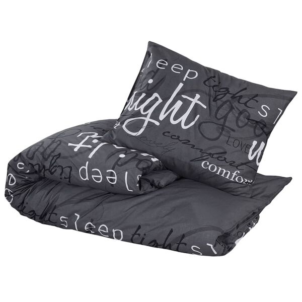 vidaXL Bettw&auml;sche-Set Schwarz 260x220 cm Baumwolle