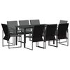 vidaXL Garten Essgruppe 9 pcs Schwarz und Anthrazit 160 x 80 x 73 cm