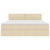 vidaXL Aufbewahrungsbett mit Matratze Creme 160 x 200 cm Holzwerkstoff