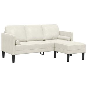 vidaXL Sofa Set mit Kissen Creme Polyester