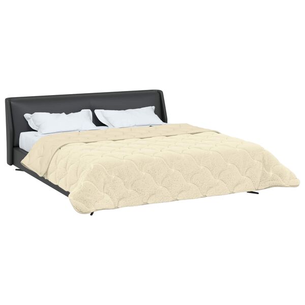 vidaXL Ganzjahresbettdecke Gepolstert Creme 220 x 240 cm