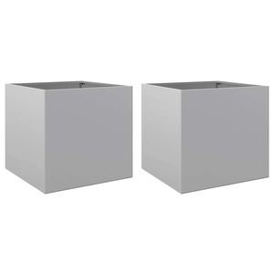 vidaXL Pflanzk&uuml;bel 2 Stk. Silbern 49x47x46 cm Verzinkter Stahl