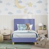 vidaXL Kinderbettgestell mit Kopfteil Jeans blau 80 x 160 cm Stoff