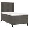 vidaXL Boxspringbett mit Matratze & LED Dunkelgrau 80x200 cm Samt
