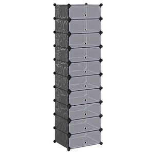 vidaXL Schuh-Organizer Zusammenklappbar mit 10 F&auml;chern Schwarz
