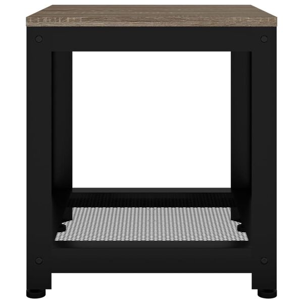 vidaXL Beistelltisch Grau und Schwarz 40x40x45 cm MDF und Eisen