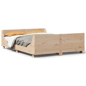 vidaXL Massivholzbett ohne Matratze 150x200 cm Kiefernholz