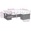 vidaXL 10-tlg. Garten-Sofagarnitur mit Kissen Schwarz Poly Rattan