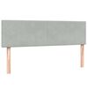 vidaXL Boxspringbett mit Matratze & LED Hellgrau 140x210 cm Samt