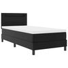 vidaXL Boxspringbett mit Matratze Schwarz 90 x 190 cm Kunstleder