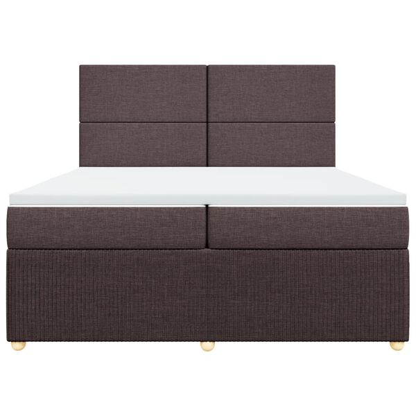 vidaXL Boxspringbett mit Matratze Dunkelbraun 200x200 cm Stoff