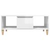 vidaXL Couchtisch Hochglanz-Wei&szlig; 90x50x36,5 cm Holzwerkstoff