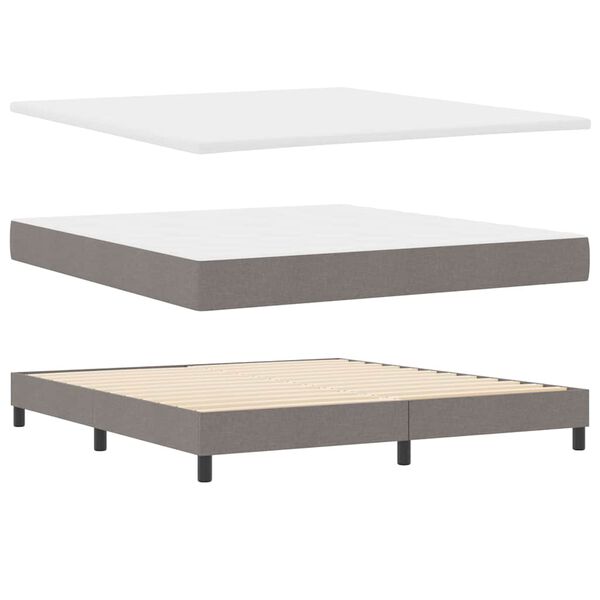 vidaXL Boxspringbett mit Matratze Taupe 200 x 180 cm Polyester