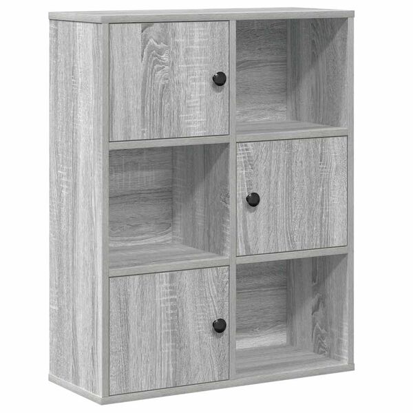 vidaXL B&uuml;cherregal Grau Sonoma 60x24x76,5 cm Holzwerkstoff