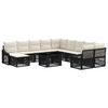 vidaXL Gartensofa-set 12 stk. Schwarz und Cremewei&szlig; Poly-Rattan