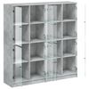 vidaXL Bücherschrank mit Türen Betongrau 136x37x142 cm Holzwerkstoff