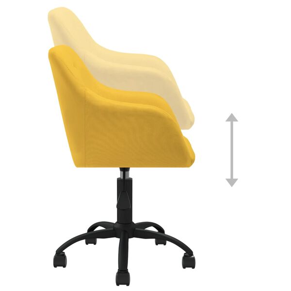 vidaXL Esszimmerstuhl Drehbar Gelb Stoff