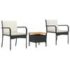 vidaXL Garten Set Schwarz Poly-Rattan