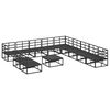 vidaXL Gartensofa-set mit Kissen 12 pcs Schwarz Aluminium