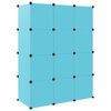 vidaXL Kinderschrank Modular mit 12 Würfeln Blau PP