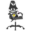 vidaXL Gaming-Stuhl Drehbar Schwarz und Wei&szlig; Kunstleder