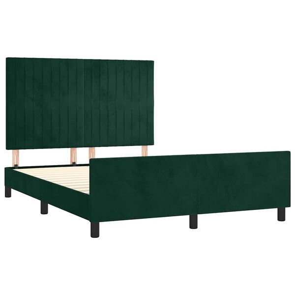 vidaXL Bettgestell ohne Matratze Dunkelgr&uuml;n 140x200 cm Samt