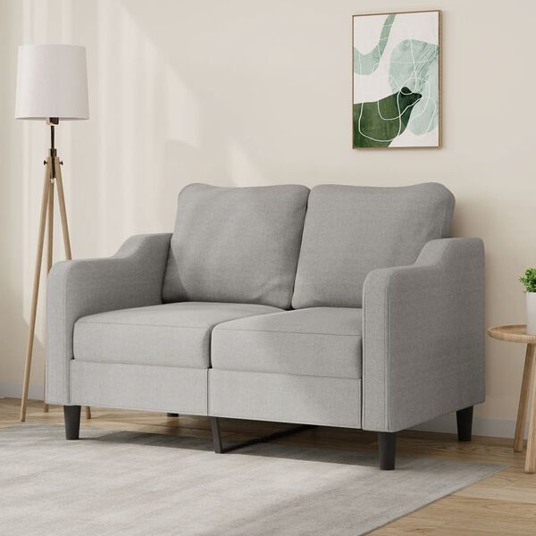 vidaXL 2-Sitzer-Sofa Hellgrau 120 cm Stoff