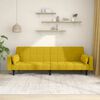 vidaXL Schlafsofa 2-Sitzer mit 2 Kissen Gelb Samt