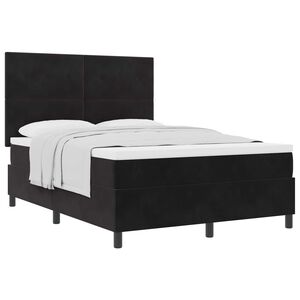 vidaXL Boxspringbett mit Matratze Schwarz 140 x 200 cm Stoff