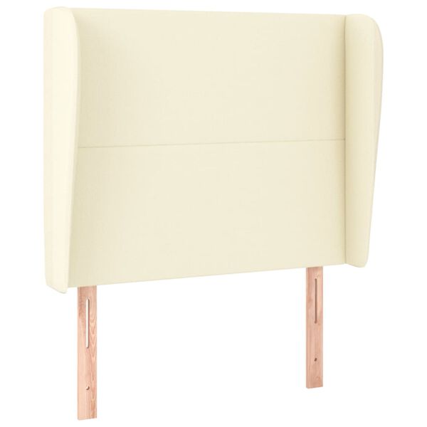 vidaXL Kopfteil mit Ohren Creme 93x23x118/128 cm Kunstleder