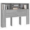 vidaXL Kopfteil mit Ablagen Grau Sonoma 140x19x103,5 cm