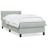 vidaXL Boxspringbett mit Matratze Hellgrau 90x220 cm Samt