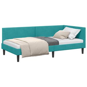vidaXL Eckbettgestell T&uuml;rkis 80 x 200 cm Samt