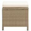 vidaXL Gartenhocker 2 Stk. mit Sitzkissen Poly Rattan Beige